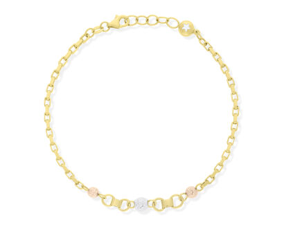 Bransoletka złota 585 błyszczące kulki