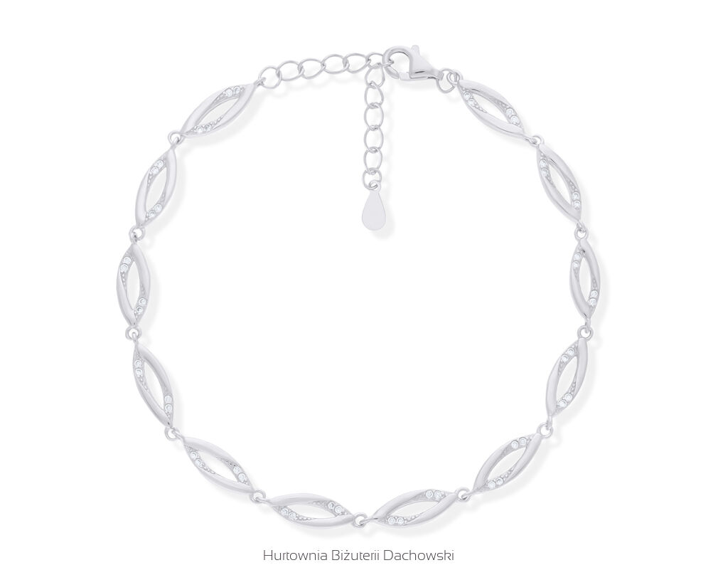 Bransoletka srebrna zdobiona cyrkoniami pr.925