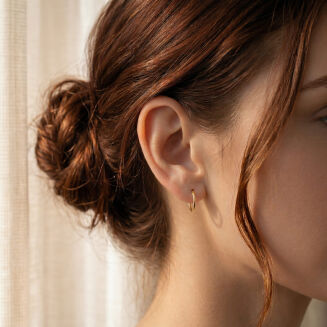 Kolczyki złote 585 koła gładkie klasyka - 2