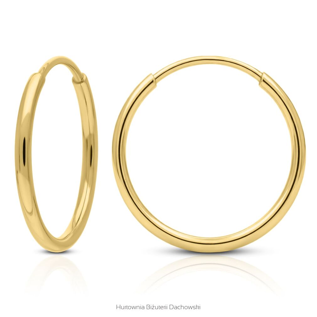 Kolczyki złote 585 koła gładkie klasyka
