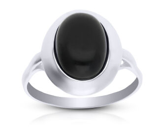 Pierścionek srebrny z czarnym onyxem pr.925 - 2