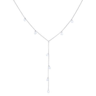 Naszyjnik srebrny krawatka wiszące cyrkonie pr.925 - 3