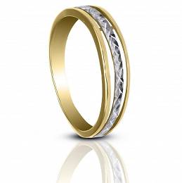 Złoty pierścionek z diamentowaniem pr.585