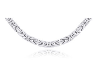 Łańcuszek srebrny męski splot królewski szeroki - 2