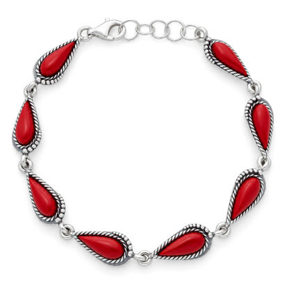 Bransoletka srebro 925 Koral Krople