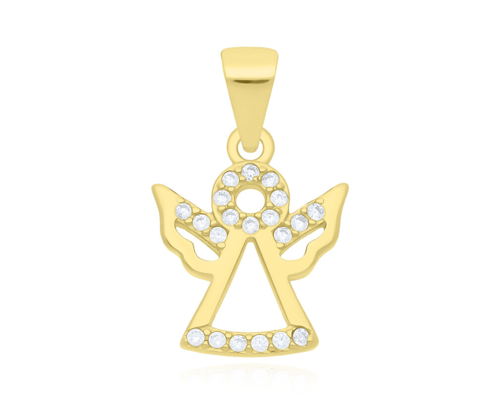 Zawieszka srebrna pozłacana Aniołek pr.925