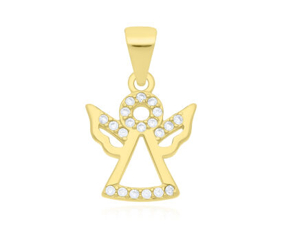 Zawieszka srebrna pozłacana Aniołek pr.925
