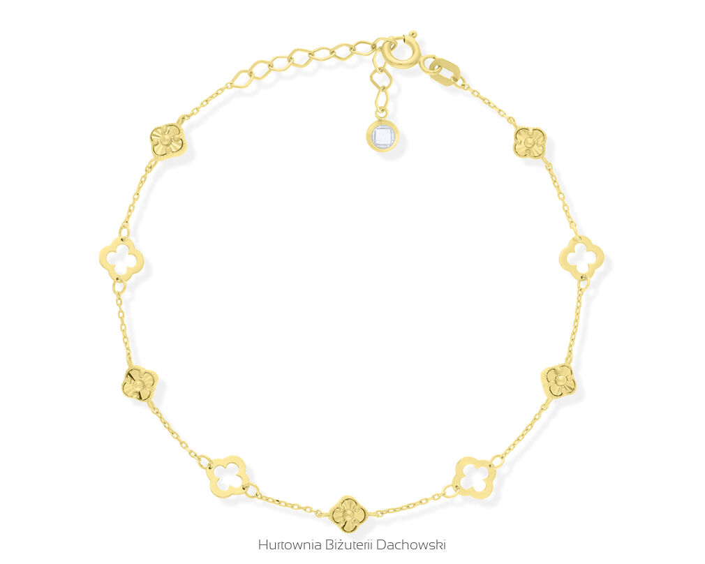Złota bransoletka koniczyny pr.585