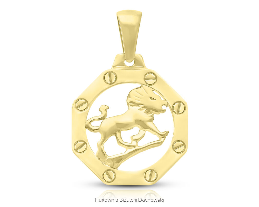 Zawieszka złota 585 znak zodiaku Lew