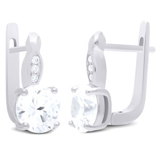 Kolczyki srebrne 925 z dużą cyrkonią angielskie - 3