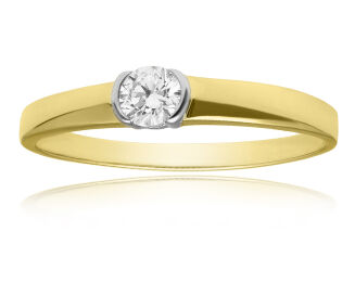 Złoty pierścionek z brylantem 0,25ct pr.585 - 3