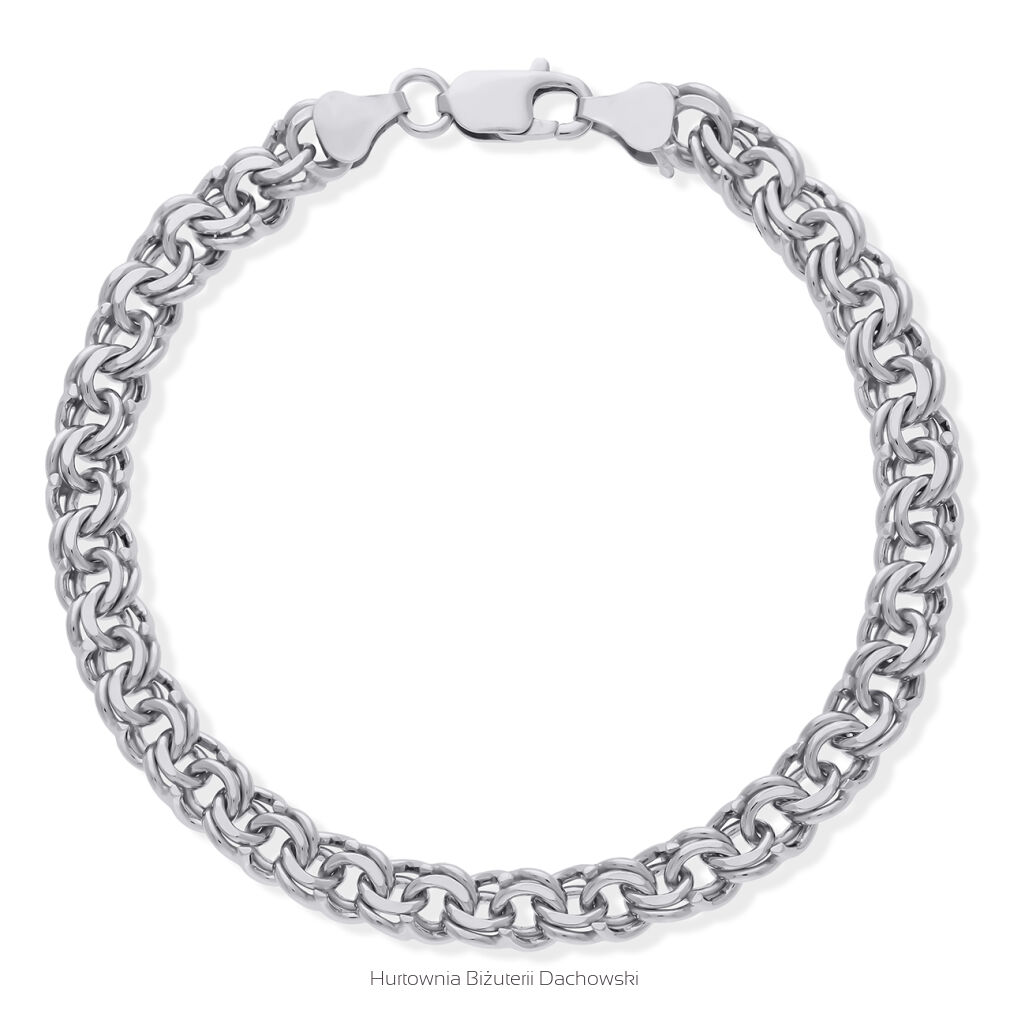 Bransoletka srebrna męska gruba Garibaldi pr.925