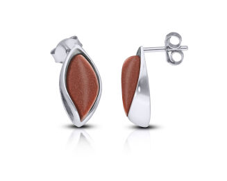 Kolczyki srebrne z Piaskiem Pustyni na sztyfcie - 2