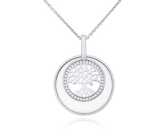 Zawieszka srebrna drzewko masa perłowa - 3