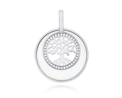 Zawieszka srebrna drzewko masa perłowa