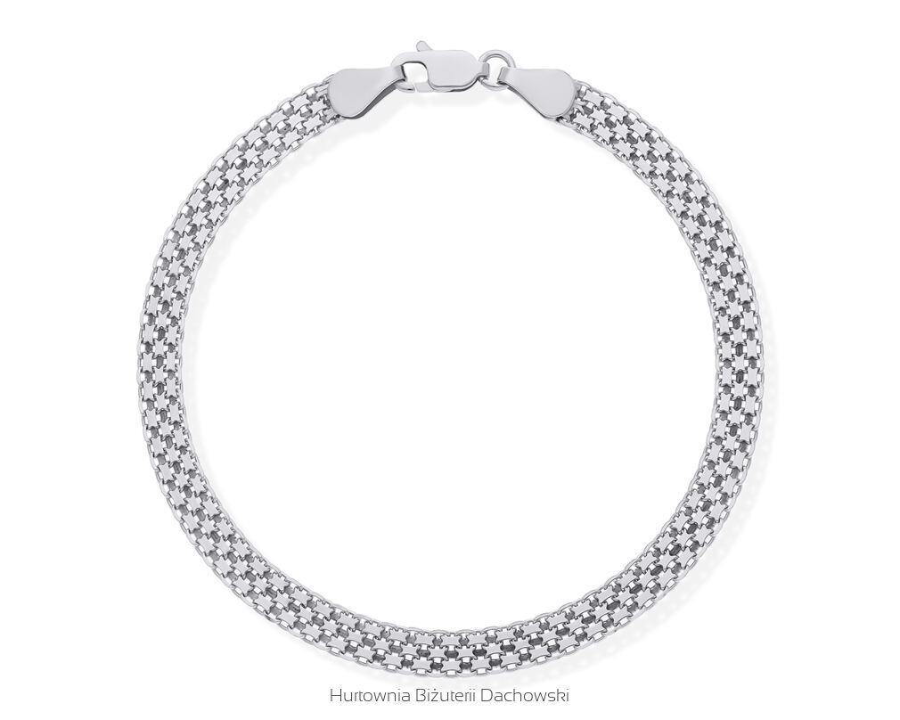 Bransoletka srebrna szeroka gładka pr.925