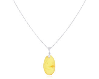 Zawieszka srebrna z bursztynem naturalnym pr.925 - 2