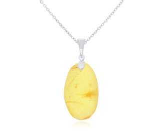 Zawieszka srebrna z bursztynem naturalnym pr.925 - 3