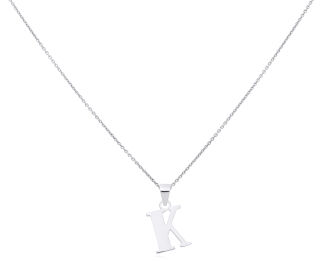 Srebrna literka K gładka zawieszka pr.925 - 2