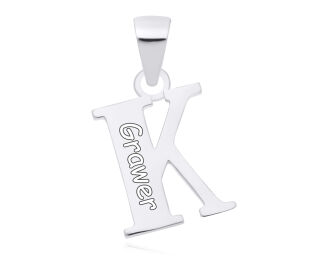 Srebrna literka K gładka zawieszka pr.925 - 4