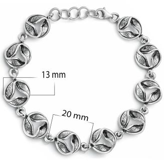 Bransoletka srebrna 925 z motywem trójlistnym - 3
