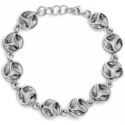 Bransoletka srebrna 925 z motywem trójlistnym