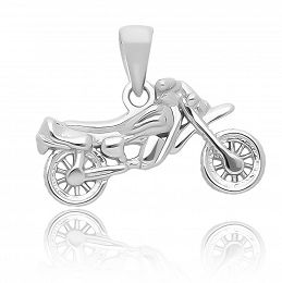 Zawieszka srebrna motocykl