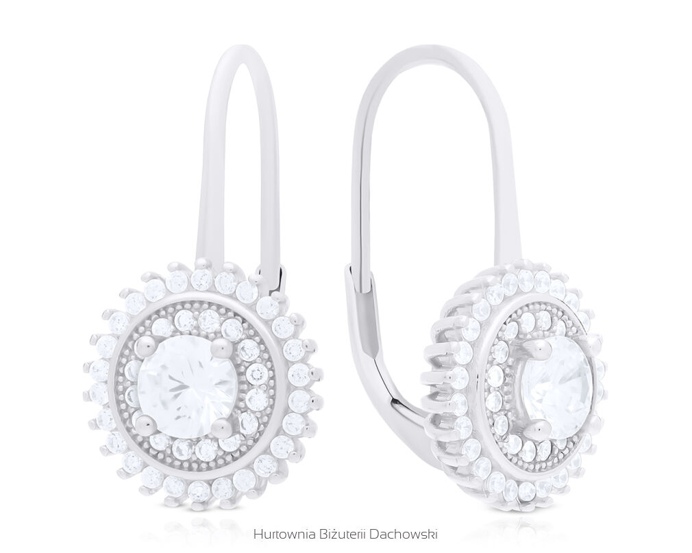 Kolczyki srebrne z cyrkoniami wiszące pr.925
