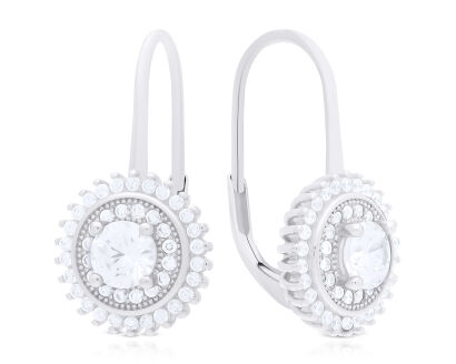 Kolczyki srebrne z cyrkoniami wiszące pr.925