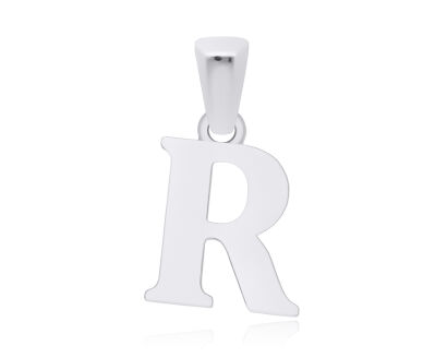 Srebrna literka R zawieszka gładka pr.925
