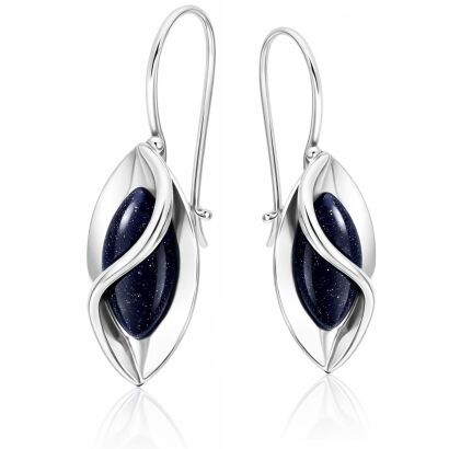 Kolczyki srebrne 925 z kamieniem Noc Kairu eleganc