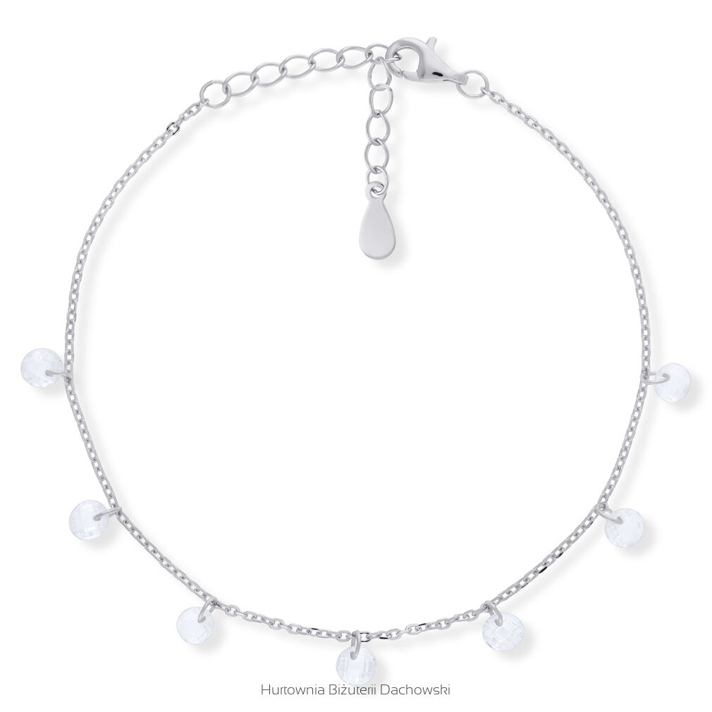 Bransoletka srebrna 925 z wiszącymi cyrkoniami