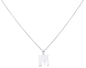 Srebrna literka M gładka zawieszka pr.925 - 2