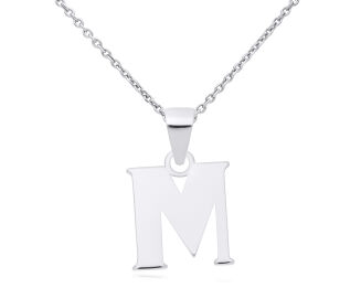 Srebrna literka M gładka zawieszka pr.925 - 3