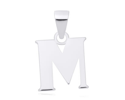 Srebrna literka M gładka zawieszka pr.925