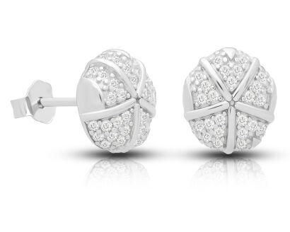 Kolczyki srebrne wysadzane cyrkoniami pr.925