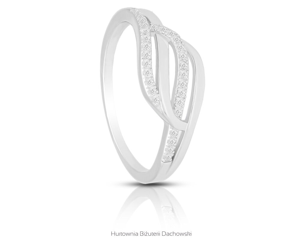 Pierścionek srebrny z cyrkoniami pr.925