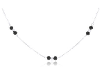 Naszyjnik srebrny z czarnymi cyrkoniami pr.925 - 2