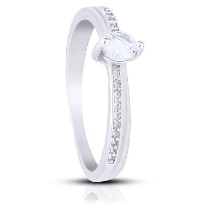 Pierścionek srebrny rodowany 925 z dużą cyrkonią