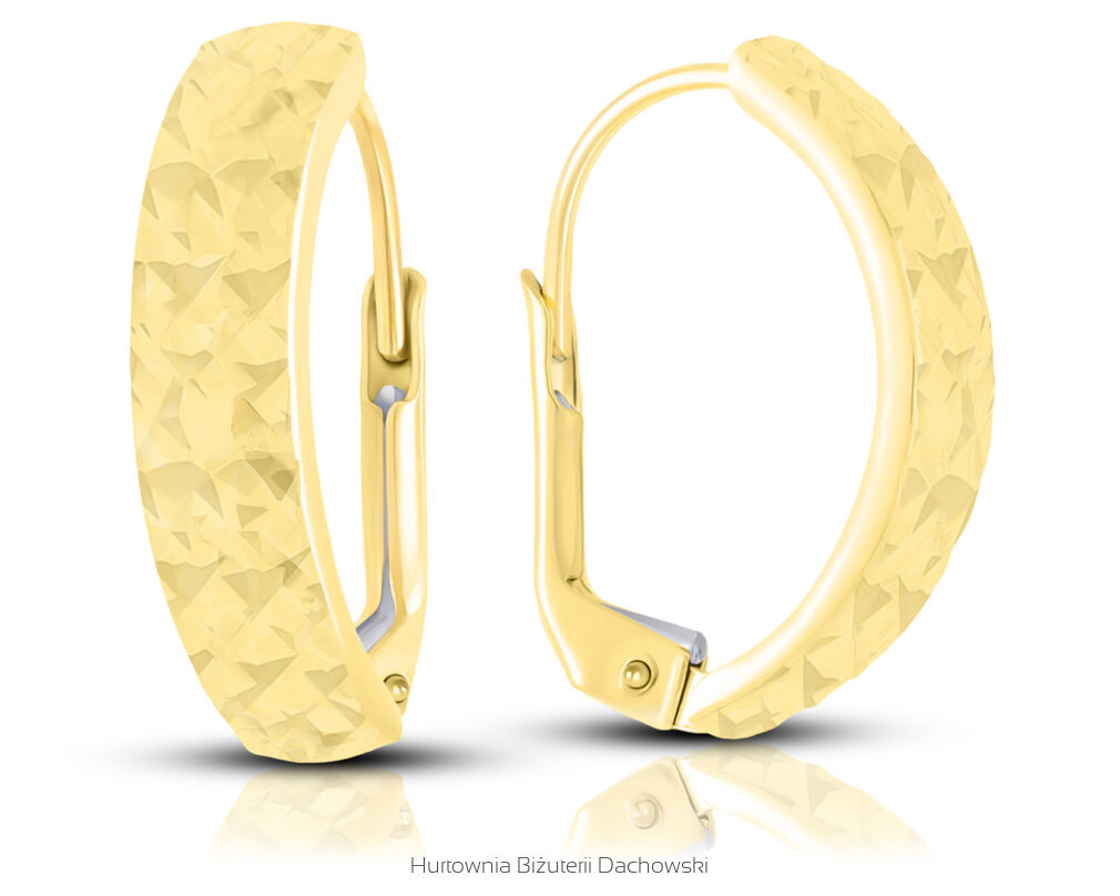 Złote kolczyki diamentowane błyszczące pr.585