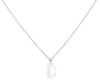 Srebrna literka D gładka zawieszka pr.925 - 2