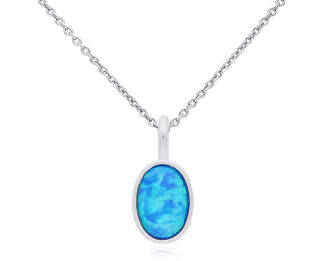 Zawieszka srebrna z opalem niebieskim pr.925 - 3