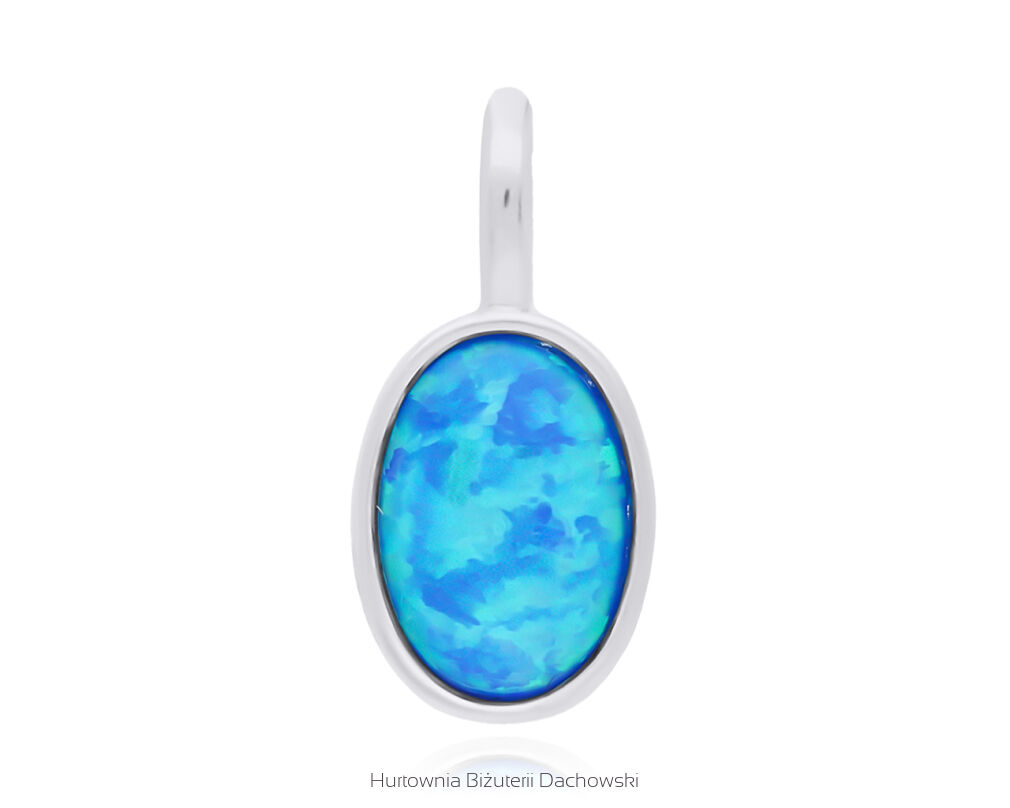 Zawieszka srebrna z opalem niebieskim pr.925