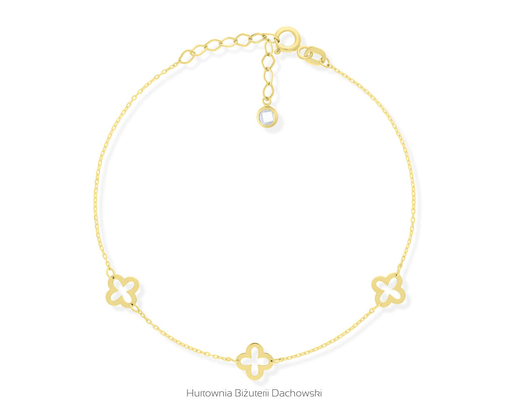 Złota bransoletka koniczyny pr.585