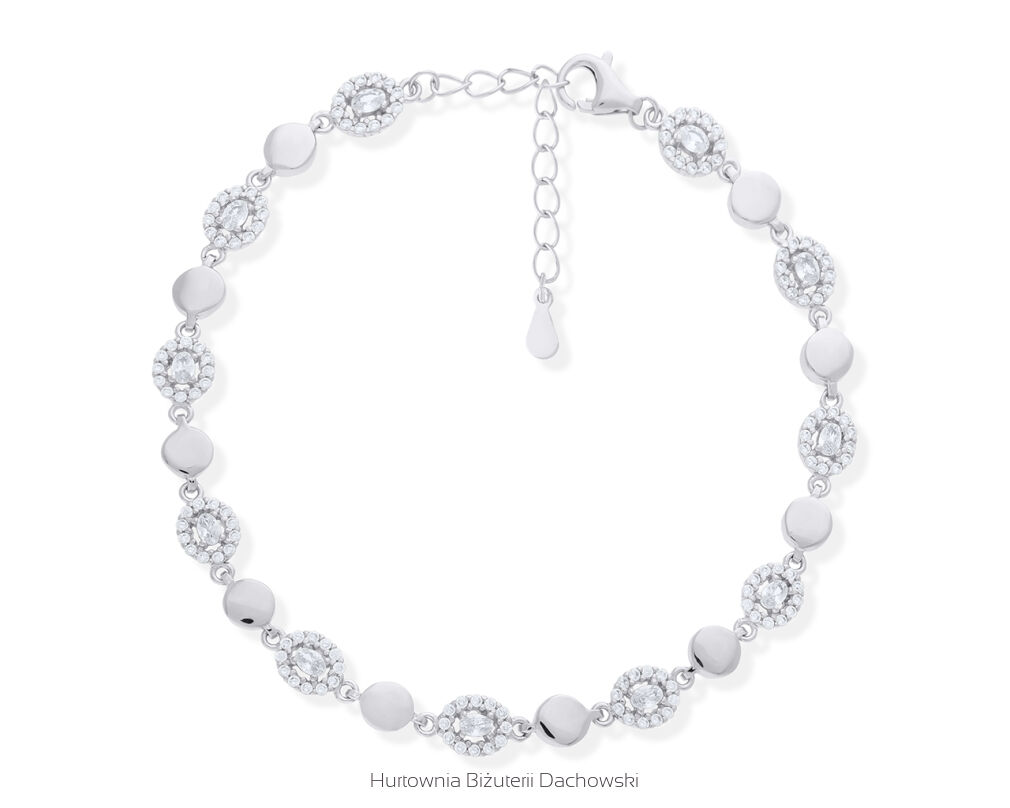 Bransoletka srebrna z cyrkoniami pr.925