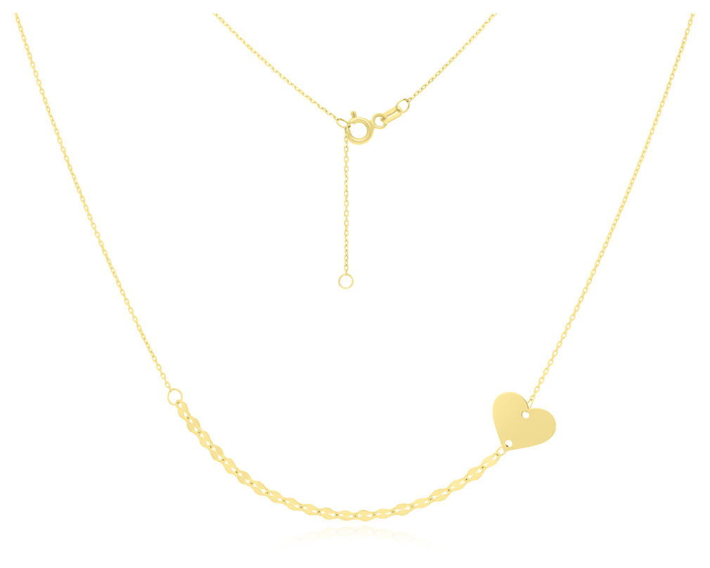 Złoty naszyjnik z sercem gładkim pr.585