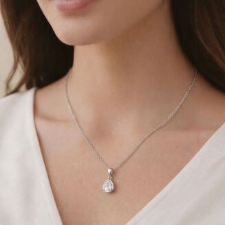 Zawieszka srebrna 925 z białą cyrkonią kropla - 2