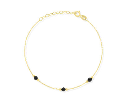 Bransoletka złota 585 czarne cyrkonie