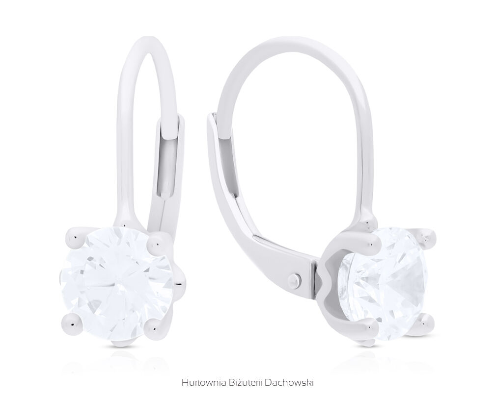 Kolczyki srebrne wiszące z cyrkonią pr.925