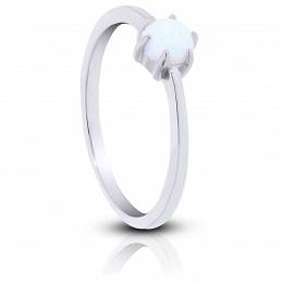 Srebrny pierścionek z białym opalem